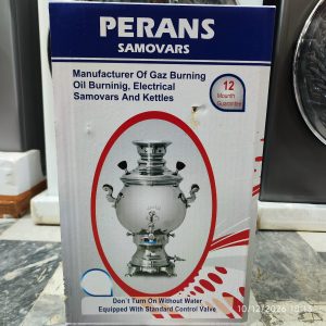 سماور گازی بدون کوره همراه قوری برند پرنس PERANS ظرفیت 6 لیتر