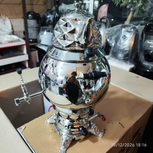 سماور گازی بدون کوره همراه قوری برند پرنس PERANS ظرفیت 6 لیتر